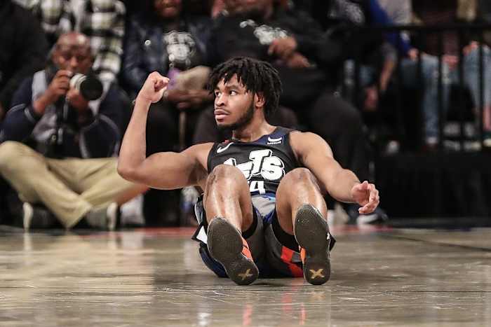 January 27, 2024; Brooklyn Nets guard Cam Thomas against Houston Rockets at Barclays Center